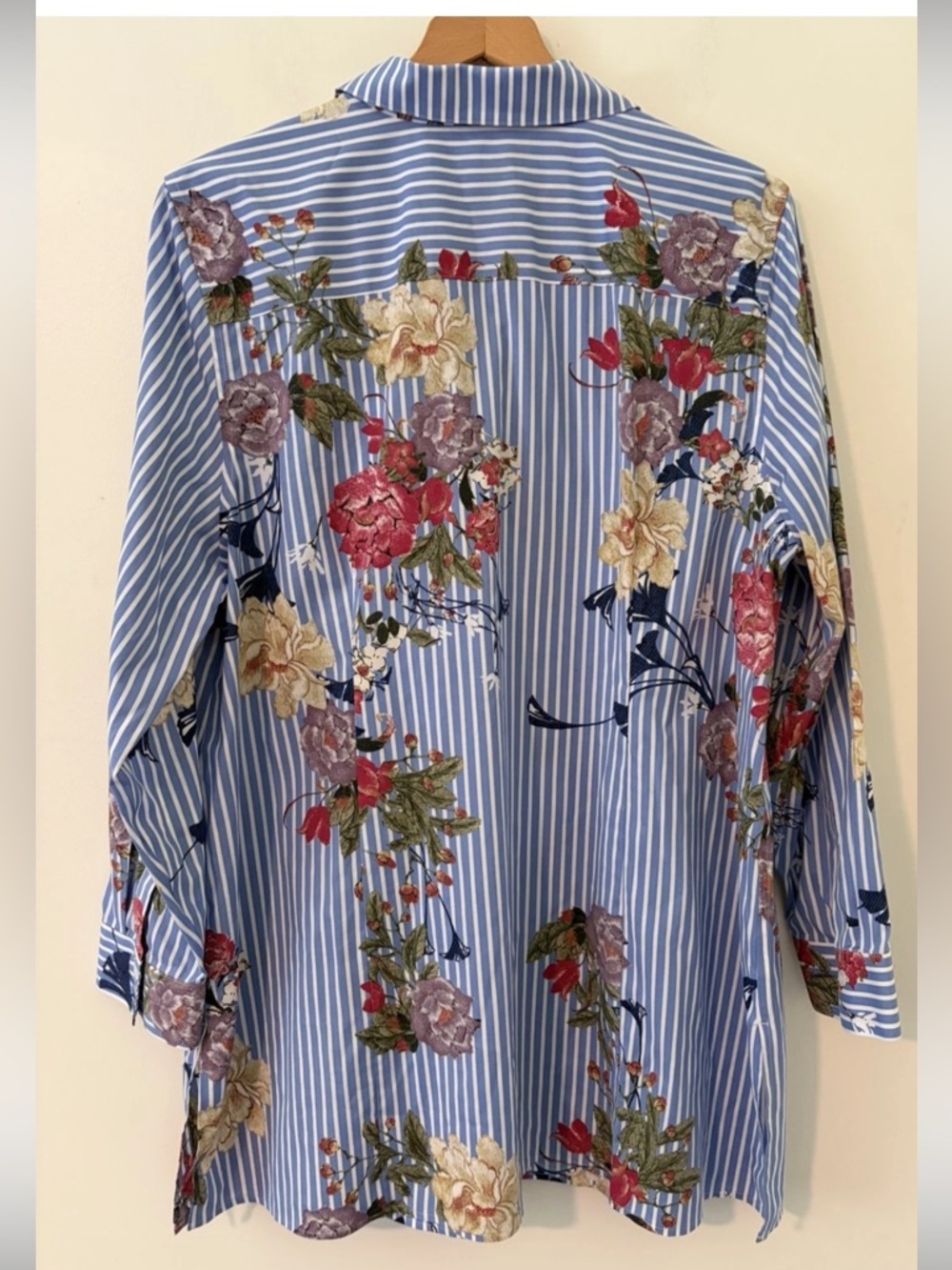 CHICO'S Floral Striped No Iron Tunic Shirt Size 3 (US XL 16/18) - Picture 5 of 15